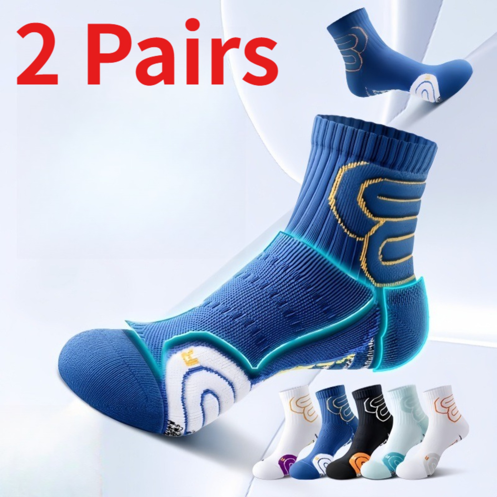 Athletic Sock Cushion - 1/2 Paia di Calze da Corsa