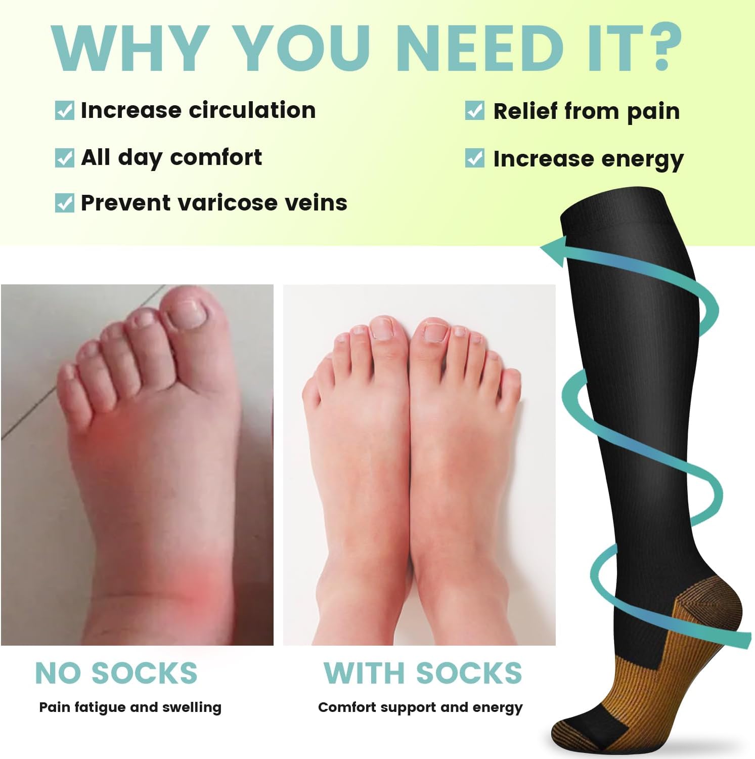 6 paia di calzini a compressio - Compression Sock Medical recensione e prezzo